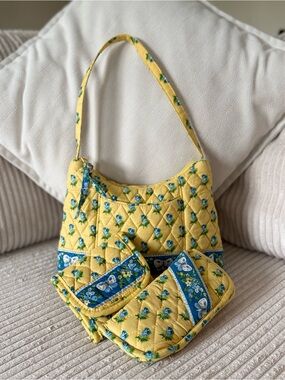 Rare Vintage Vera Bradley Katherine Shoulder Bag Set Quilted Wallet Glasses Pouc